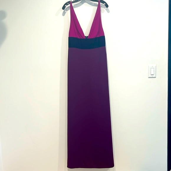 JILL Jill Stuart Women Plunging V-Neck Formal color-block Evening Dress size 14 - Picture 2 of 10